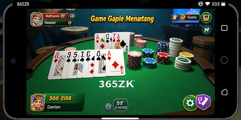 Tampilan gameplay Gaple yang seru dan interaktif di 365ZK.