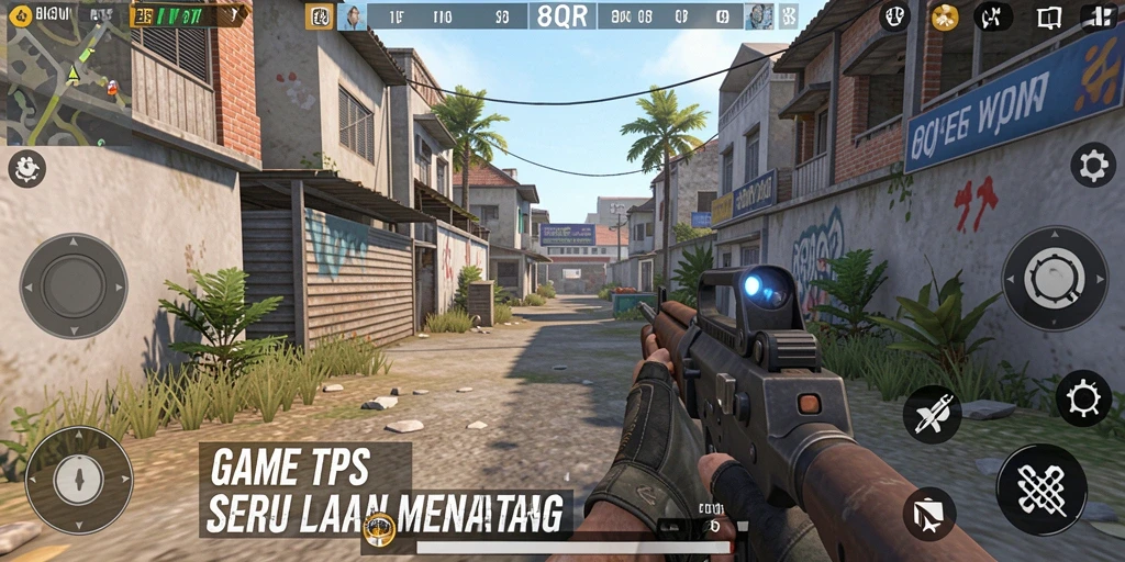 Tampilan gameplay <strong>8QR</strong> dengan aksi TPS mendebarkan.