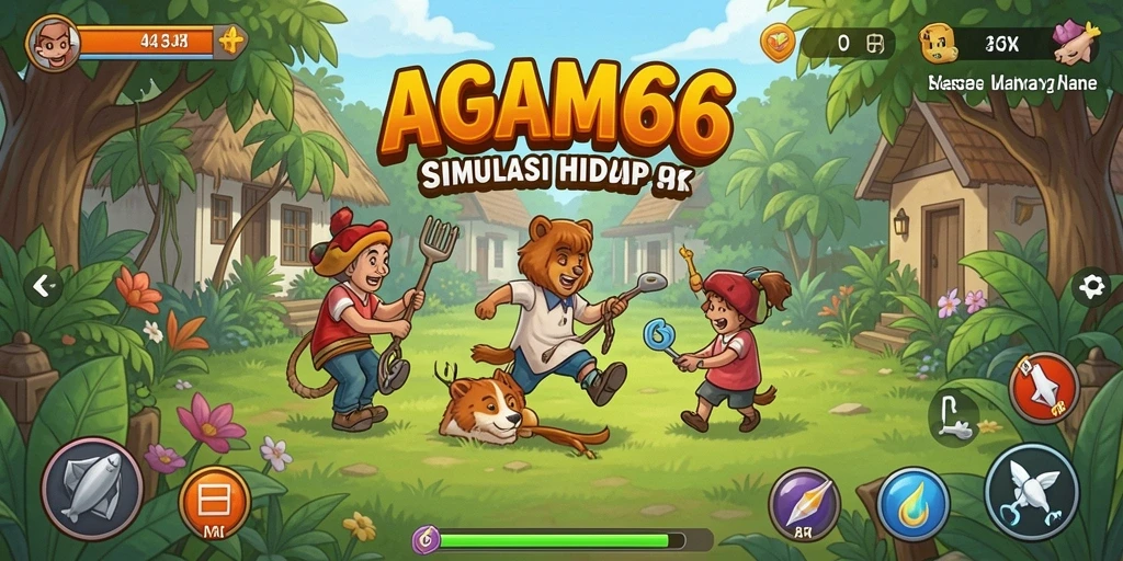 Screenshot gameplay AGAM66 menampilkan interaksi dan pilihan karakter.
