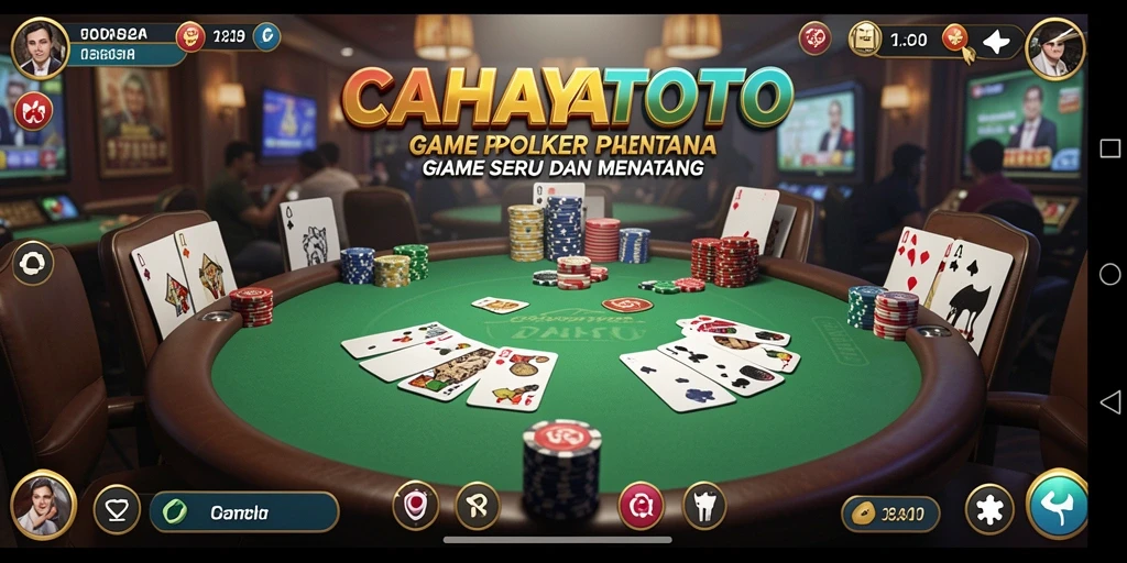 Gambaran gameplay menegangkan dalam CAHAYATOTO saat bermain Poker.