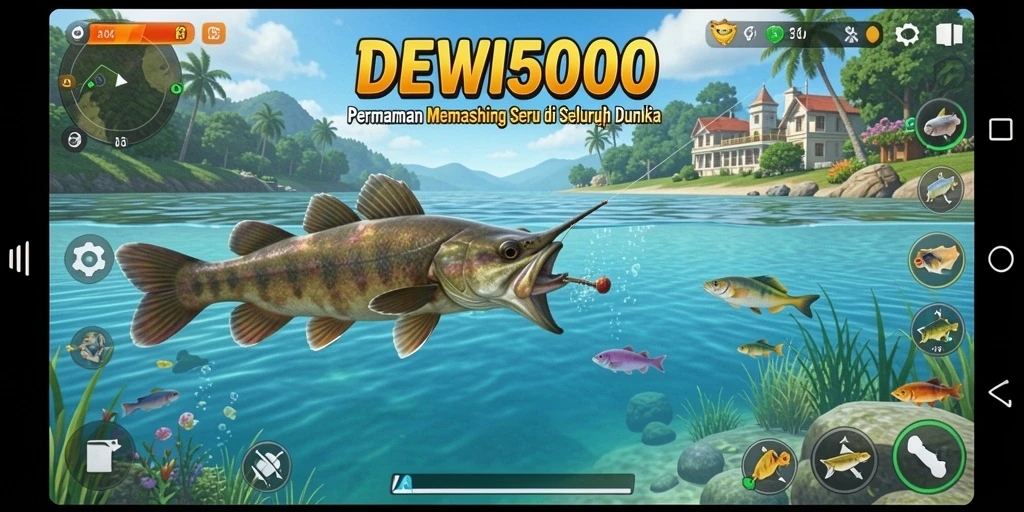 Tangkapan ikan besar dalam gameplay DEWI5000 yang menegangkan.