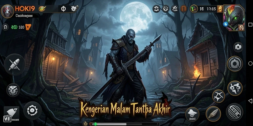 Gameplay menyeramkan HOKI9 dengan suasana gelap dan efek menegangkan.