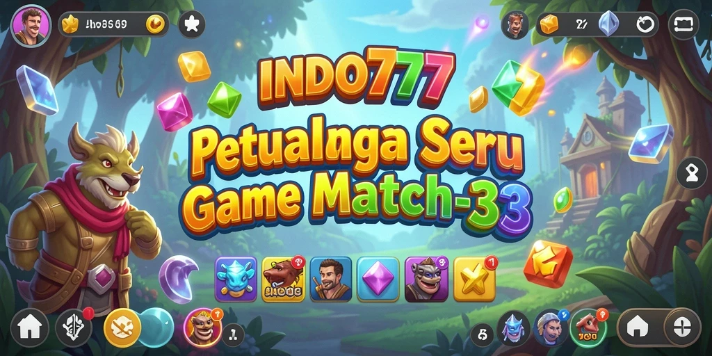 Screenshot gameplay INDO777 menampilkan keseruan Match-3 yang menantang.