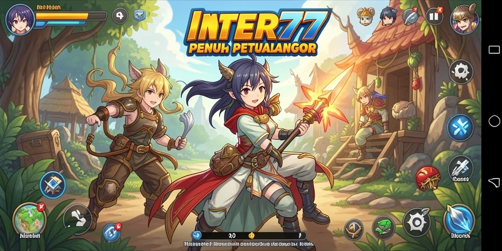 Screenshot INTER77 menampilkan karakter Anime dalam aksi pertarungan epik.