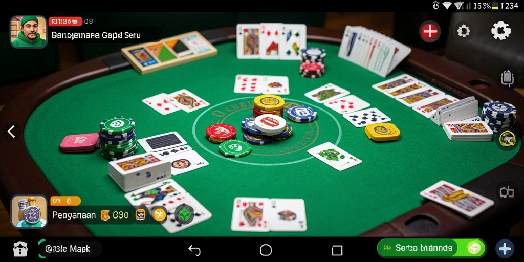 Screenshot gameplay K234 yang menampilkan suasana permainan Gaple yang seru.