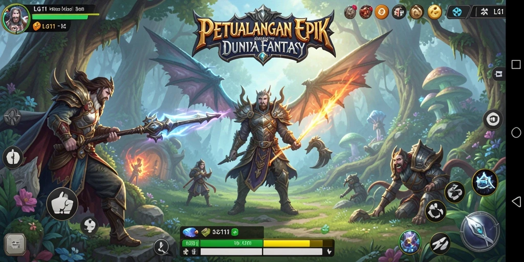 Screenshot menunjukkan aksi seru dalam game RPG dengan grafis menakjubkan.