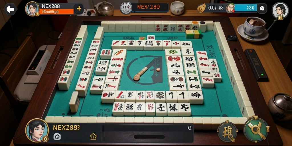 Tampilan gameplay Mahjong di NEX288 yang menarik dan seru.