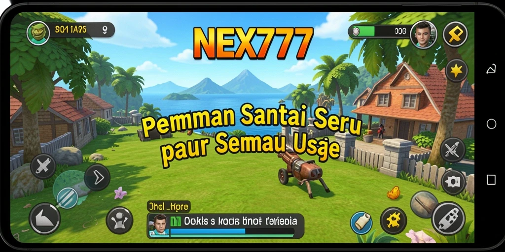 Tampilan gameplay seru dari NEX777 dengan grafis warna-warni.