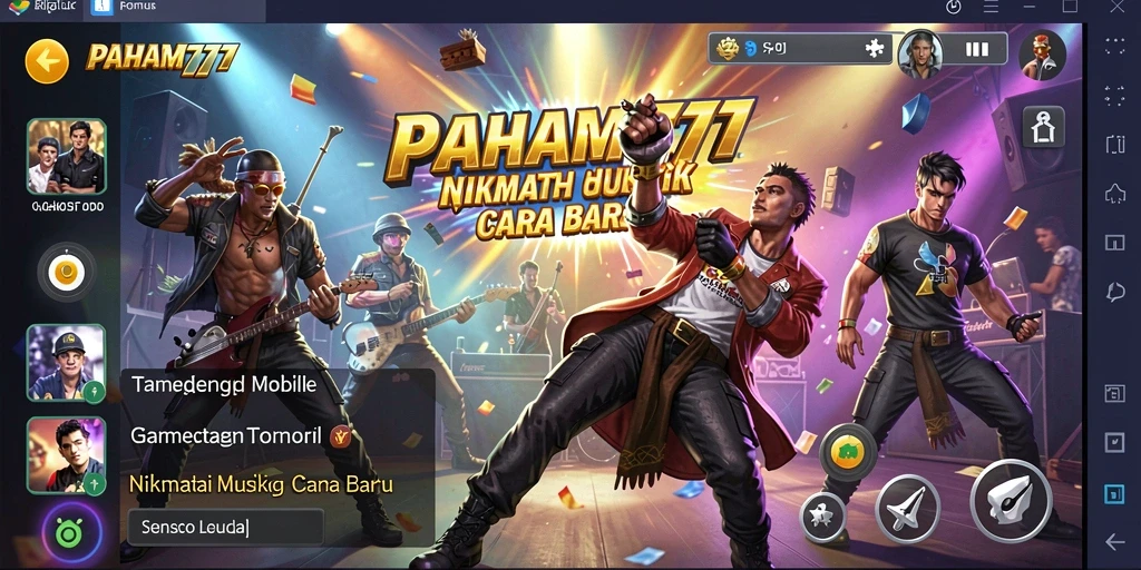Tampilan gameplay PAHAM777 dengan berbagai pilihan musik menarik.