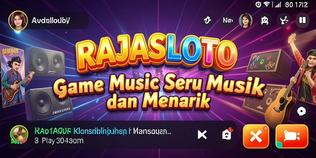 Tampilan menarik dari gameplay RAJASLOTO dengan musik yang seru.