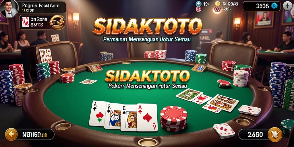 Tampilan gameplay menarik dan mendebarkan dari SIDAKTOTO dalam poker.